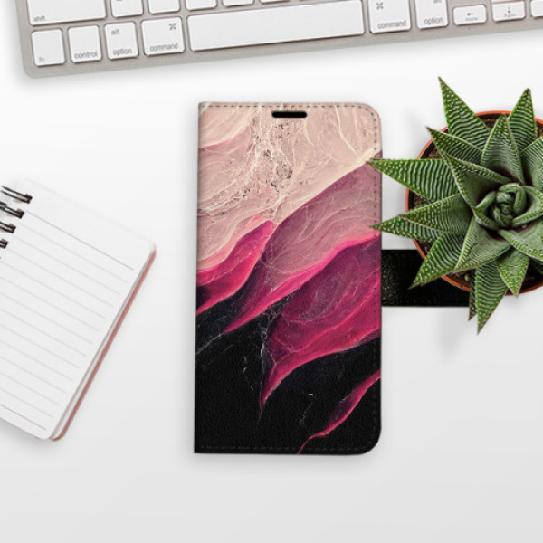Flip pouzdro iSaprio - Apple iPhone XR - BlackPink Marble - kapsičky na karty