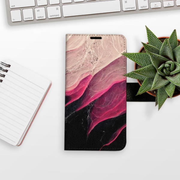 Flip pouzdro iSaprio - Samsung Galaxy A12 / M12 - BlackPink Marble - kapsičky na karty