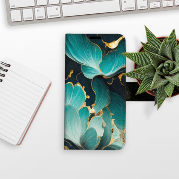 Flip pouzdro iSaprio - Apple iPhone 11 - Blue Flowers 02 - kapsičky na karty