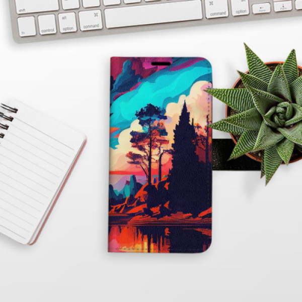 Flip pouzdro iSaprio s kapsičkami na karty - Colorful Mountains 02 pro mobil Samsung Galaxy A50  - VÝPRODEJ