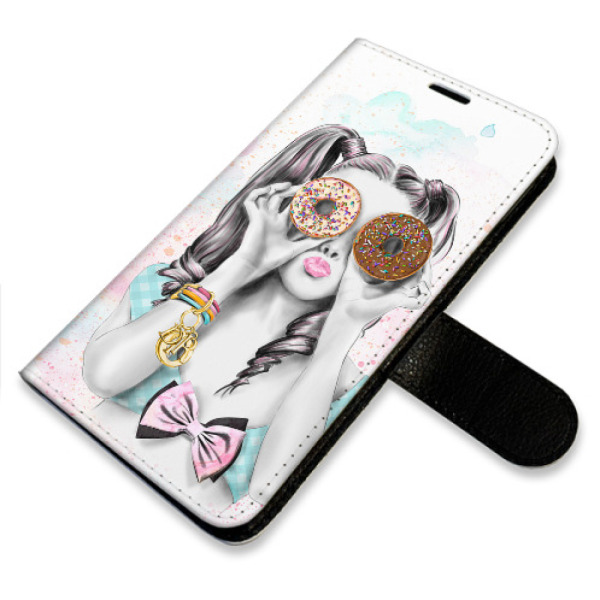 Flip pouzdro iSaprio s kapsičkami na karty - Donut Worry Girl pro mobil Huawei P40 Lite - VÝPRODEJ