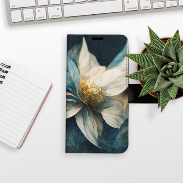 Flip pouzdro iSaprio - Apple iPhone X / XS - Gold Flowers - kapsičky na karty