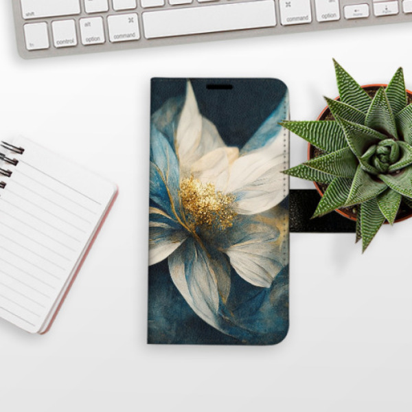 Flip pouzdro iSaprio - Apple iPhone XR - Gold Flowers - kapsičky na karty
