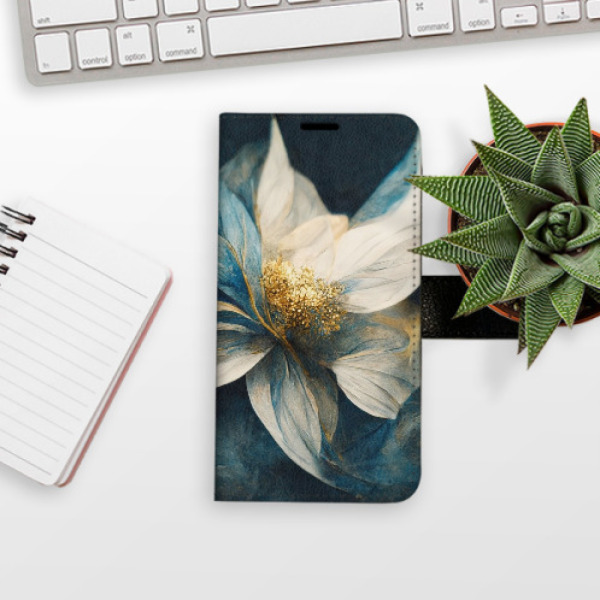 Flip pouzdro iSaprio - Samsung Galaxy A40 - Gold Flowers - kapsičky na karty