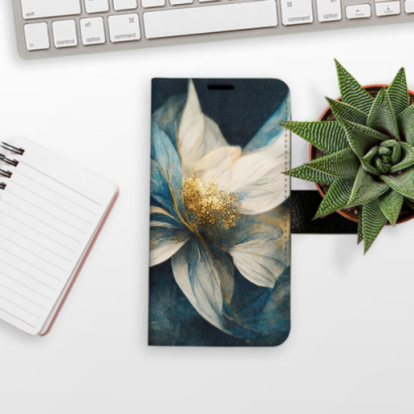 Flip pouzdro iSaprio - Huawei P40 Lite - Gold Flowers - kapsičky na karty