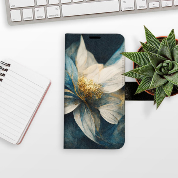 Flip pouzdro iSaprio - Xiaomi Redmi Note 10 5G - Gold Flowers - kapsičky na karty