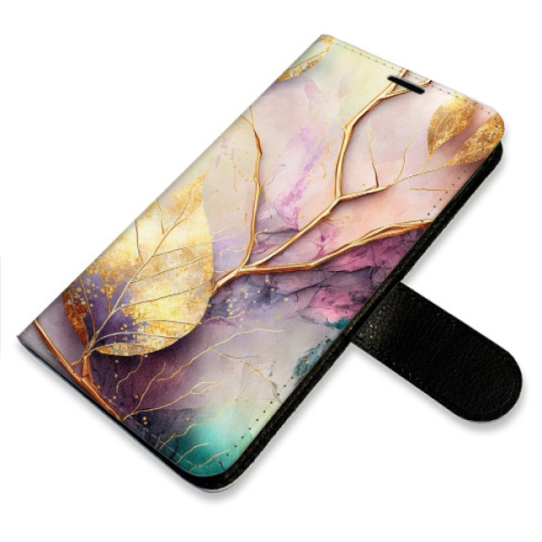 Flip pouzdro iSaprio - Samsung Galaxy S20 - Gold Leaves 02 - kapsičky na karty