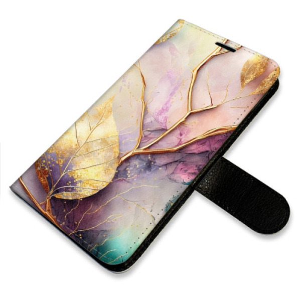 Flip pouzdro iSaprio - Huawei P40 Lite - Gold Leaves 02 - kapsičky na karty