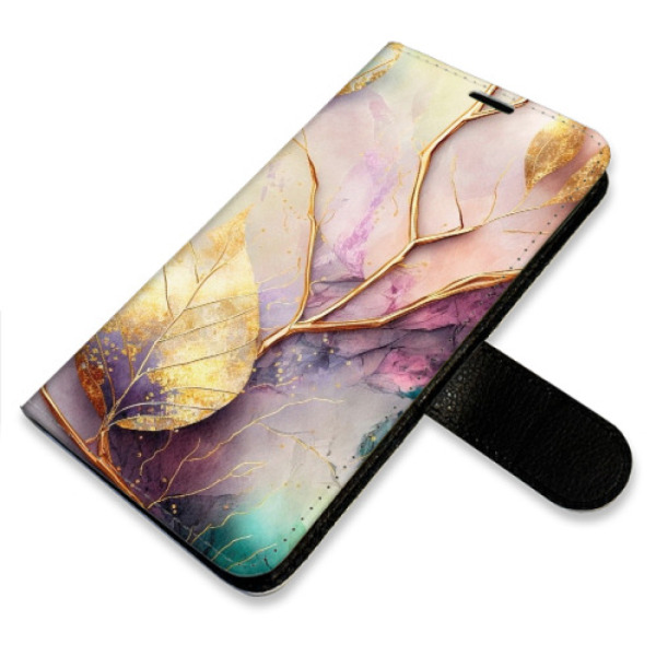 Flip pouzdro iSaprio - Xiaomi Redmi 9C - Gold Leaves 02 - kapsičky na karty