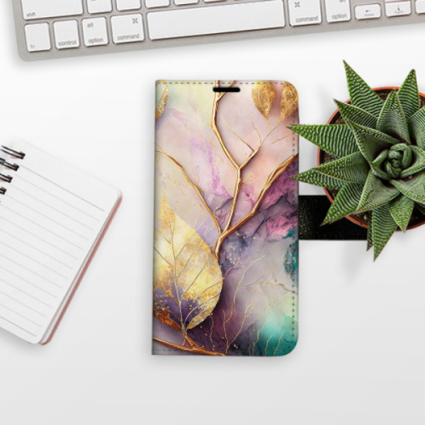 Flip pouzdro iSaprio - Xiaomi 12 / 12X - Gold Leaves 02 - kapsičky na karty