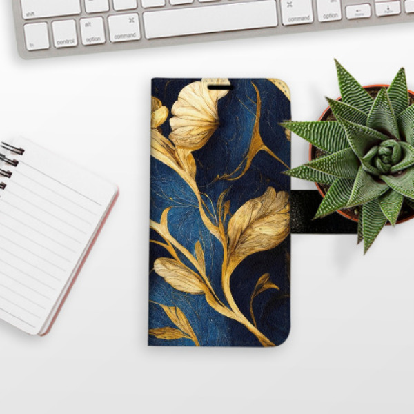 Flip pouzdro iSaprio - Apple iPhone 13 mini - GoldBlue - kapsičky na karty
