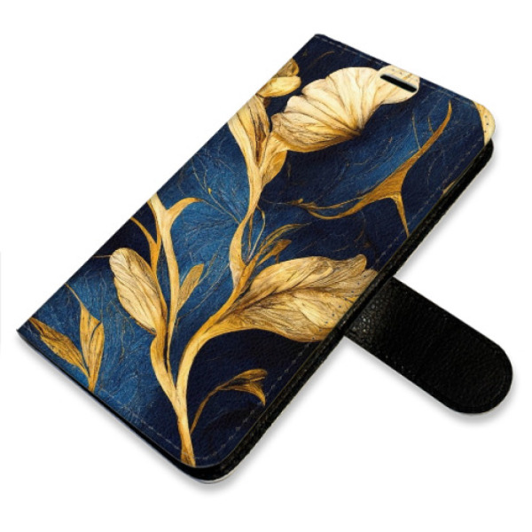 Flip pouzdro iSaprio - Apple iPhone 14 - GoldBlue - kapsičky na karty