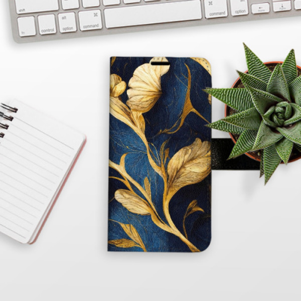 Flip pouzdro iSaprio - Samsung Galaxy A21s - GoldBlue - kapsičky na karty