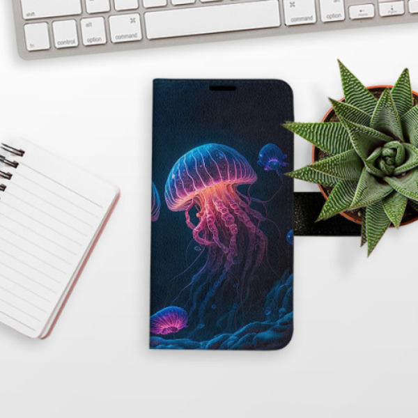 Flip pouzdro iSaprio - Apple iPhone 14 Pro Max - Jellyfish - kapsičky na karty