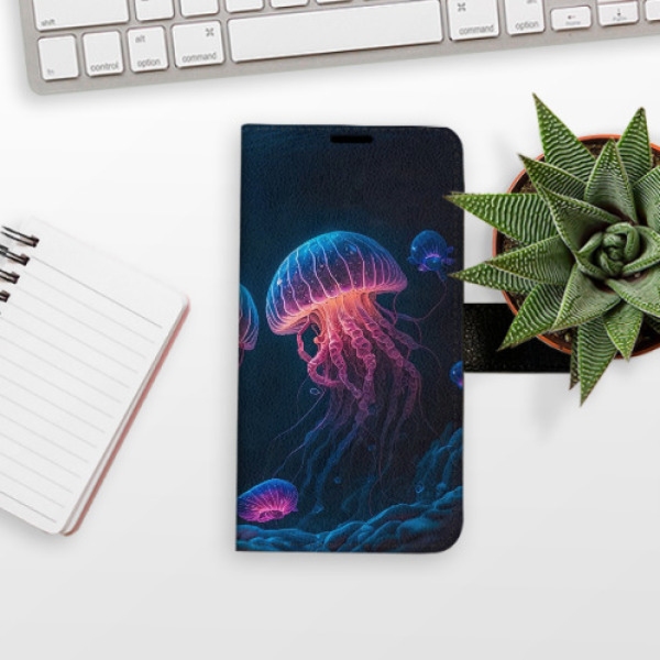 Flip pouzdro iSaprio - Samsung Galaxy A12 / M12 - Jellyfish - kapsičky na karty