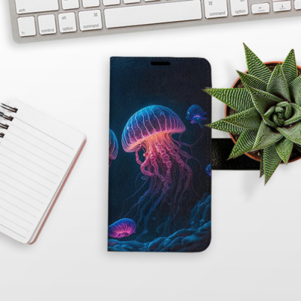 Flip pouzdro iSaprio - Samsung Galaxy A21s - Jellyfish - kapsičky na karty