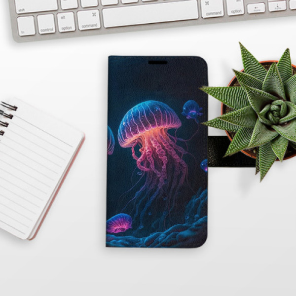 Flip pouzdro iSaprio - Samsung Galaxy S21 FE 5G - Jellyfish - kapsičky na karty