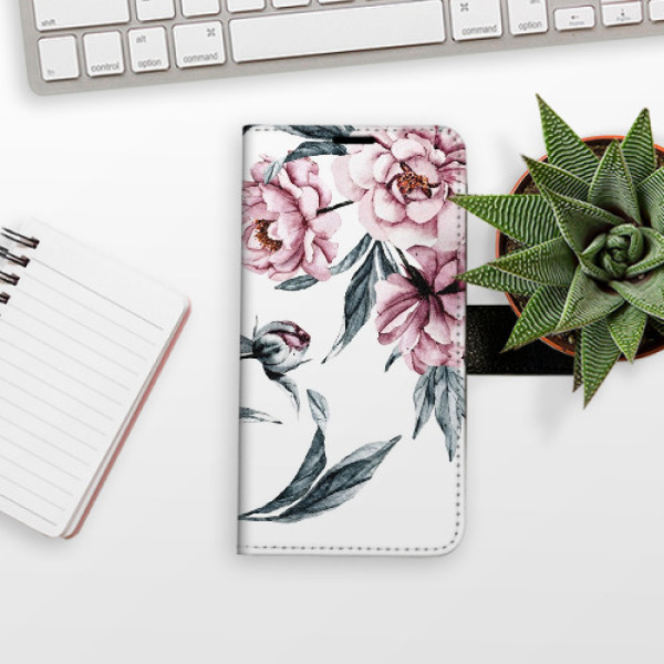Flip pouzdro iSaprio - Apple iPhone XR - Pink Flowers - kapsičky na karty
