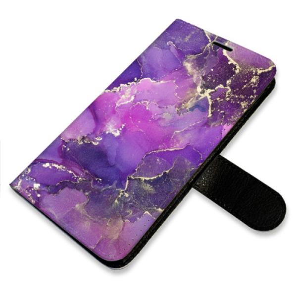 Flip pouzdro iSaprio - Apple iPhone 14 Plus - Purple Marble - kapsičky na karty