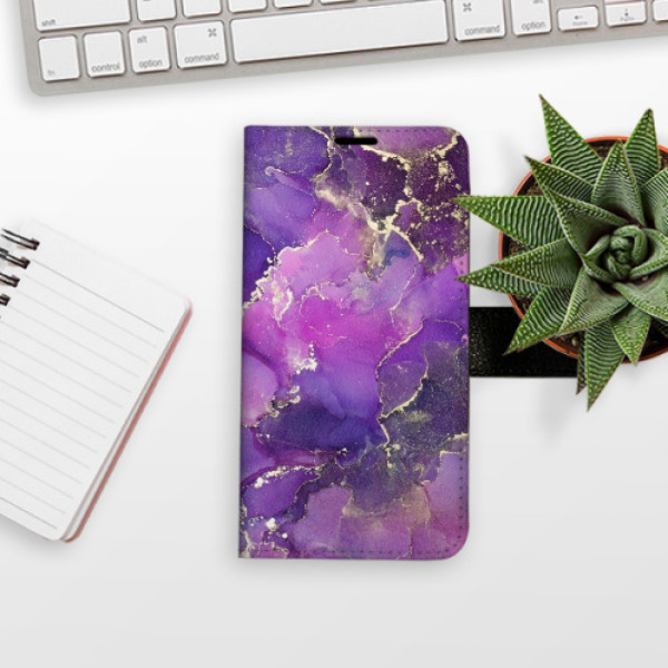 Flip pouzdro iSaprio - Samsung Galaxy A20e - Purple Marble - kapsičky na karty