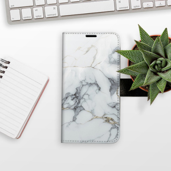 Flip pouzdro iSaprio - Samsung Galaxy A41 - SilverMarble 15 - kapsičky na karty