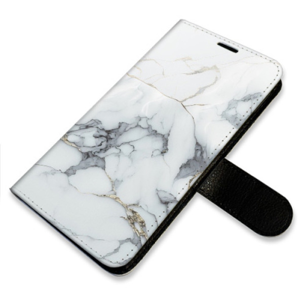 Flip pouzdro iSaprio - Samsung Galaxy S21 FE 5G - SilverMarble 15 - kapsičky na karty