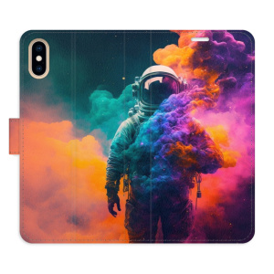 Flip pouzdro iSaprio - Apple iPhone X / XS - Astronaut in Colours 02 - kapsičky na karty