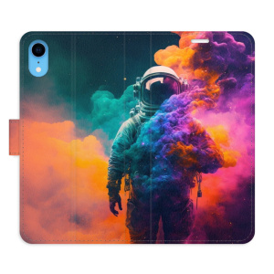 Flip pouzdro iSaprio - Apple iPhone XR - Astronaut in Colours 02 - kapsičky na karty