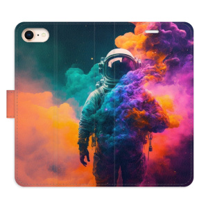 Flip pouzdro iSaprio - Apple iPhone 7 / 8 / SE 2020 / SE 2022 - Astronaut in Colours 02 - kapsičky na karty