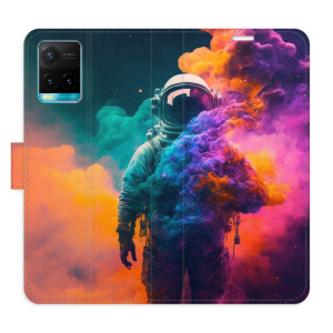 Flip pouzdro iSaprio - Vivo Y21 / Y21s / Y33s - Astronaut in Colours 02 - kapsičky na karty