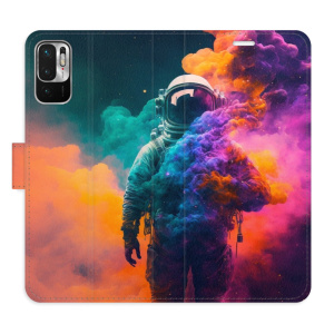 Flip pouzdro iSaprio - Xiaomi Redmi Note 10 5G - Astronaut in Colours 02 - kapsičky na karty