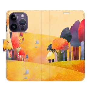 Flip pouzdro iSaprio - Apple iPhone 14 Pro - Autumn Forest - kapsičky na karty