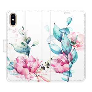 Flip pouzdro iSaprio - Apple iPhone X / XS - Beautiful Flower - kapsičky na karty