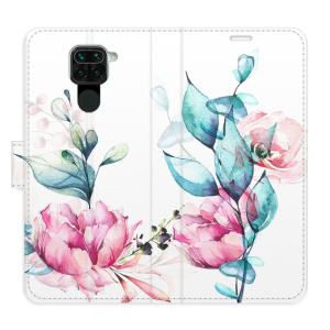 Flip pouzdro iSaprio - Xiaomi Redmi Note 9 - Beautiful Flower - kapsičky na karty
