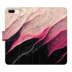 Flip pouzdro iSaprio - Apple iPhone 7 Plus / 8 Plus - BlackPink Marble - kapsičky na karty