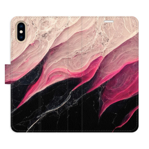 Flip pouzdro iSaprio - Apple iPhone X / XS - BlackPink Marble - kapsičky na karty