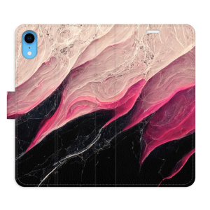 Flip pouzdro iSaprio - Apple iPhone XR - BlackPink Marble - kapsičky na karty
