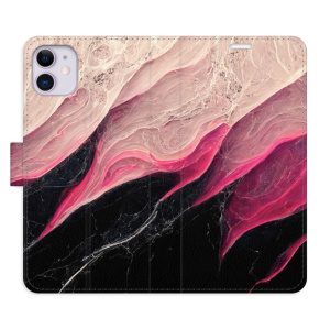 Flip pouzdro iSaprio - Apple iPhone 11 - BlackPink Marble - kapsičky na karty