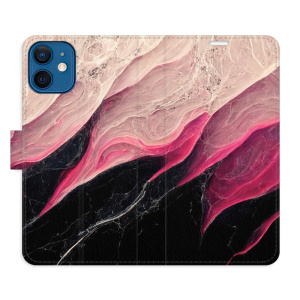 Flip pouzdro iSaprio - Apple iPhone 12 mini - BlackPink Marble - kapsičky na karty