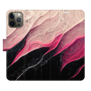 Flip pouzdro iSaprio - Apple iPhone 12 / 12 Pro - BlackPink Marble - kapsičky na karty