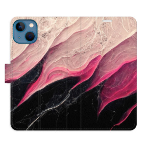 Flip pouzdro iSaprio - Apple iPhone 13 - BlackPink Marble - kapsičky na karty