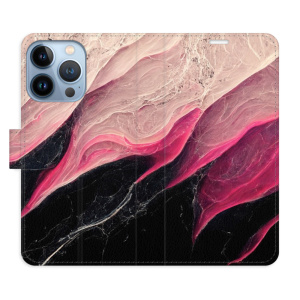 Flip pouzdro iSaprio - Apple iPhone 13 Pro - BlackPink Marble - kapsičky na karty