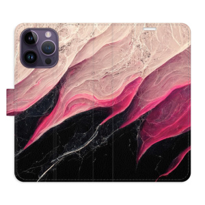 Flip pouzdro iSaprio - Apple iPhone 14 Pro Max - BlackPink Marble - kapsičky na karty