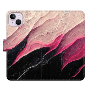 Flip pouzdro iSaprio - Apple iPhone 14 Plus - BlackPink Marble - kapsičky na karty