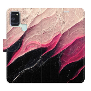 Flip pouzdro iSaprio - Samsung Galaxy A21s - BlackPink Marble - kapsičky na karty