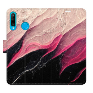 Flip pouzdro iSaprio - Huawei P30 Lite - BlackPink Marble - kapsičky na karty
