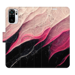 Flip pouzdro iSaprio - Xiaomi Redmi Note 10 / Note 10S - BlackPink Marble - kapsičky na karty