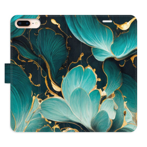 Flip pouzdro iSaprio - Apple iPhone 7 Plus / 8 Plus - Blue Flowers 02 - kapsičky na karty