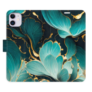 Flip pouzdro iSaprio - Apple iPhone 11 - Blue Flowers 02 - kapsičky na karty
