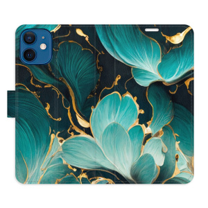 Flip pouzdro iSaprio - Apple iPhone 12 mini - Blue Flowers 02 - kapsičky na karty